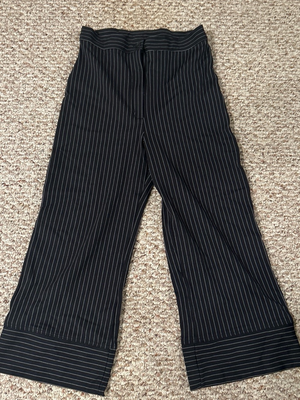 balera Black Pinstripe Wide-Leg Women’s Pants